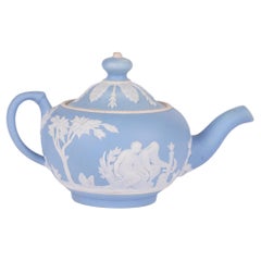 Wedgwood Antique Blue Jasperware Miniature Teapot