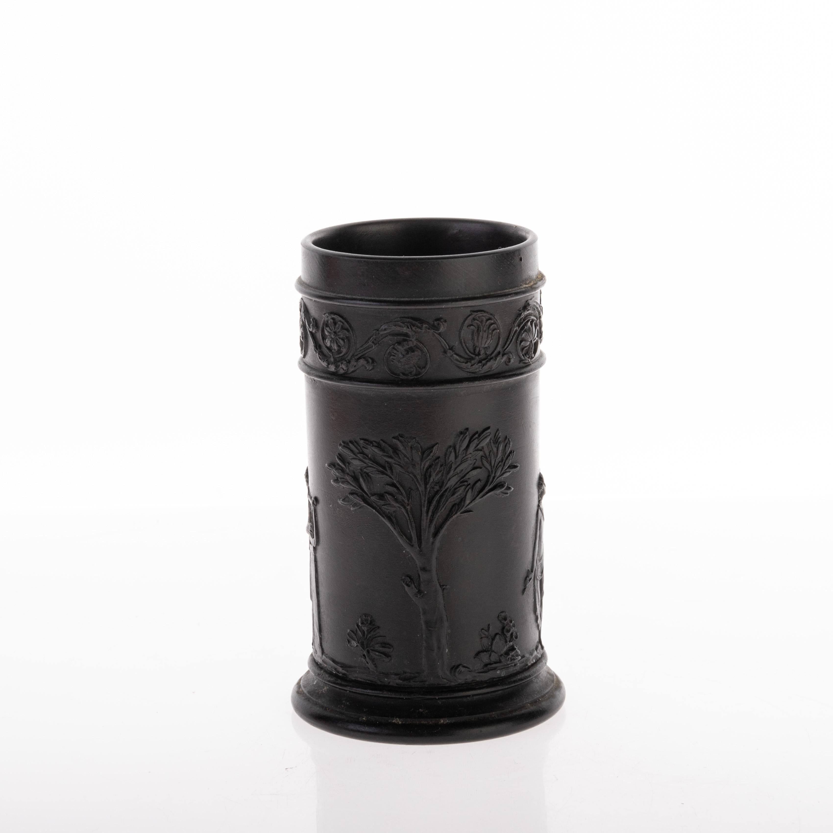 Porcellana Antico vaso neoclassico di diaspro basaltico nero di Wedgwood del XIX secolo in vendita