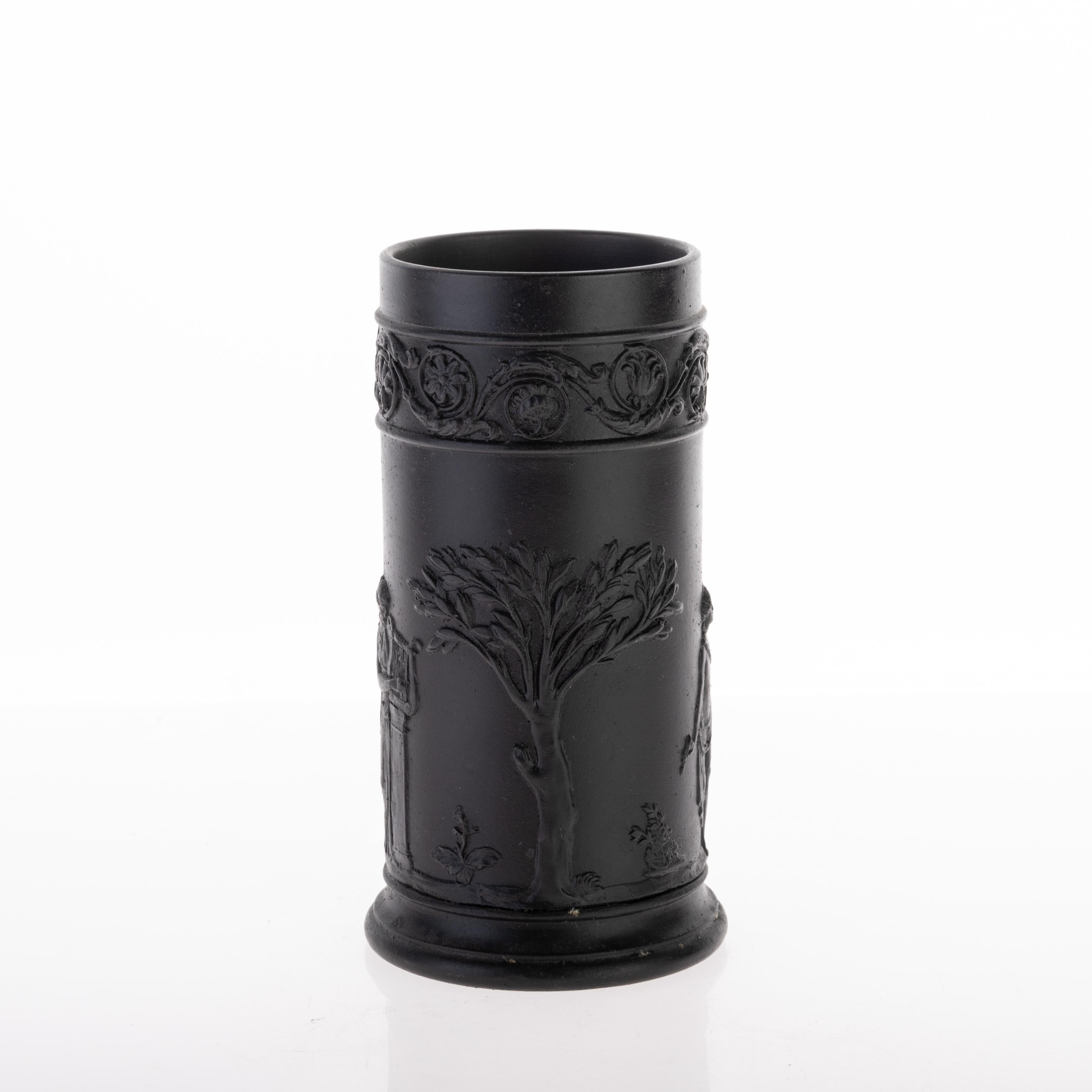 Porcellana Antico vaso neoclassico di diaspro basaltico nero di Wedgwood del XIX secolo in vendita