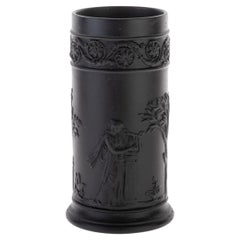Wedgwood Antique Neoclassical Black Basalt Jasper Spill Vase 19th Century