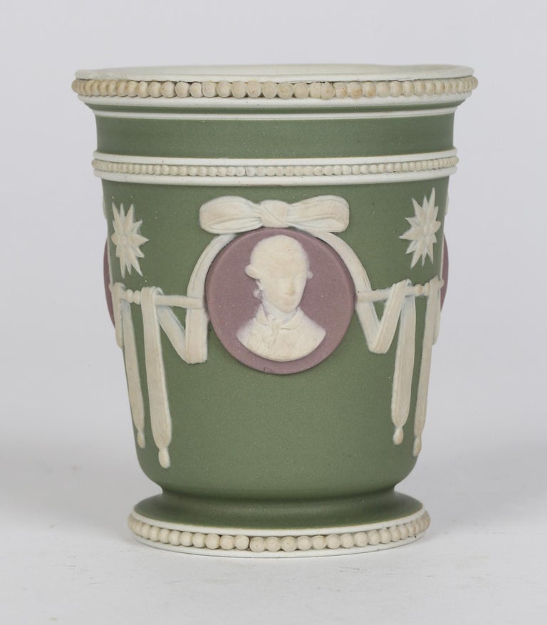 Wedgwood Antique Three Color Jasperware Medallion Vase For Sale 6
