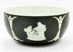 Wedgwood Antique Victorian Black Jasperware Bowl, circa 1860s