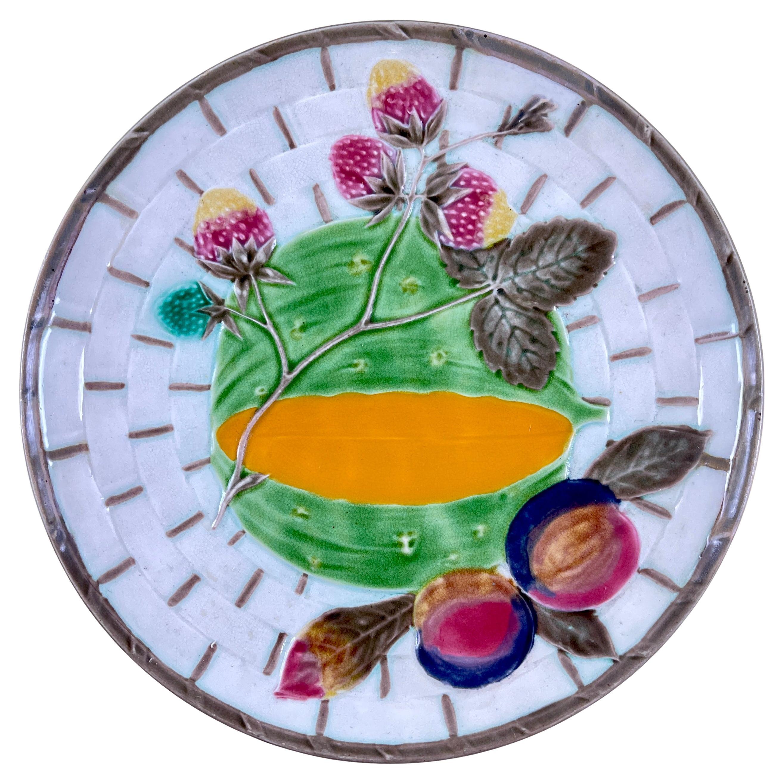 Wedgwood Argenta Majolica Melon Fruit Plate For Sale