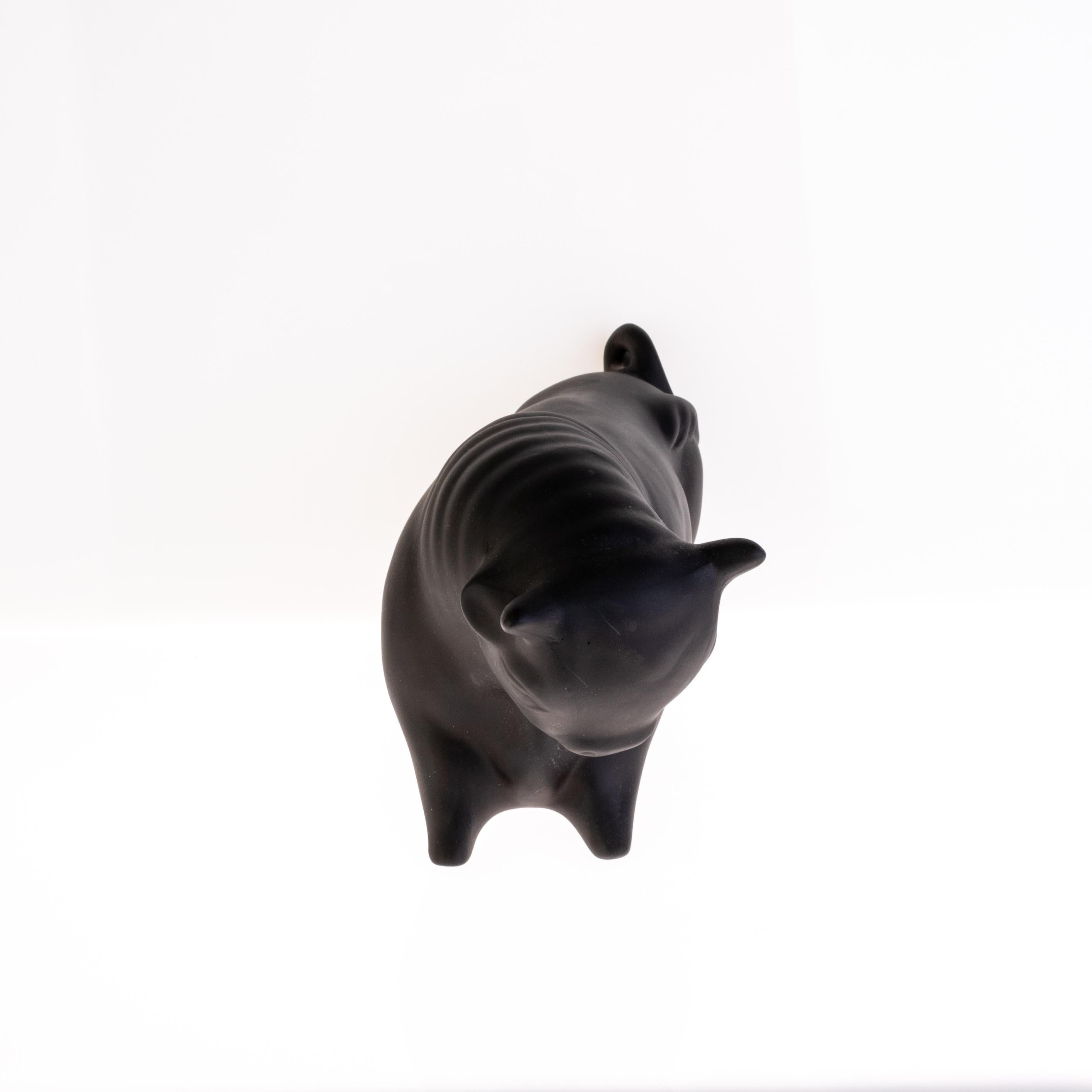 Wedgwood Art Deco Black Basalt Bull 