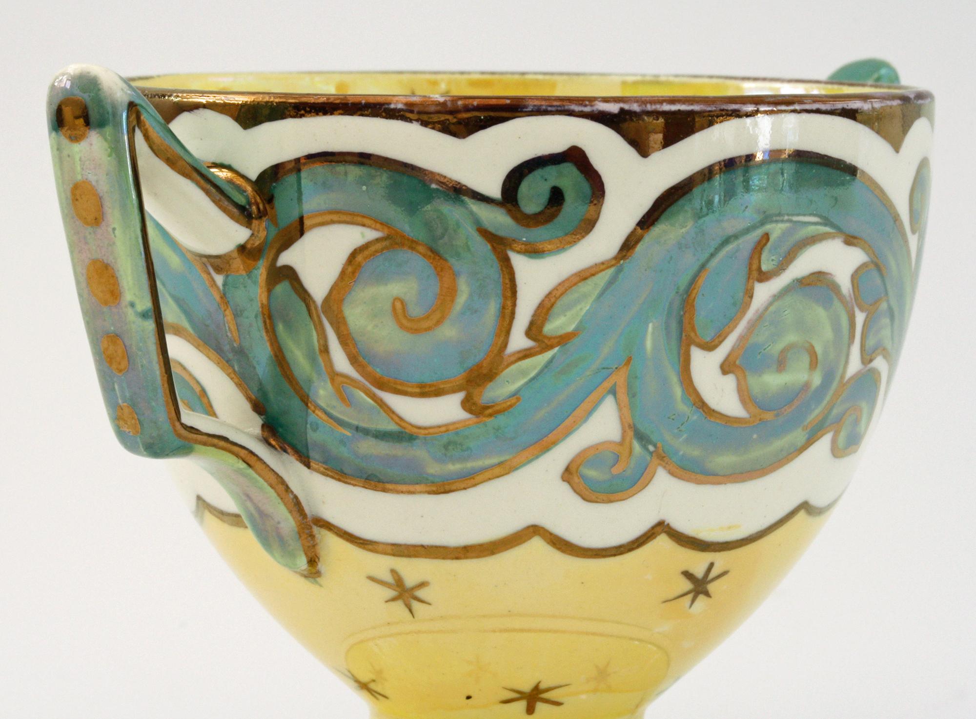 Wedgwood Art Nouveau Twin Handled Lustre Glazed Pedestal Cup, circa 1900 3