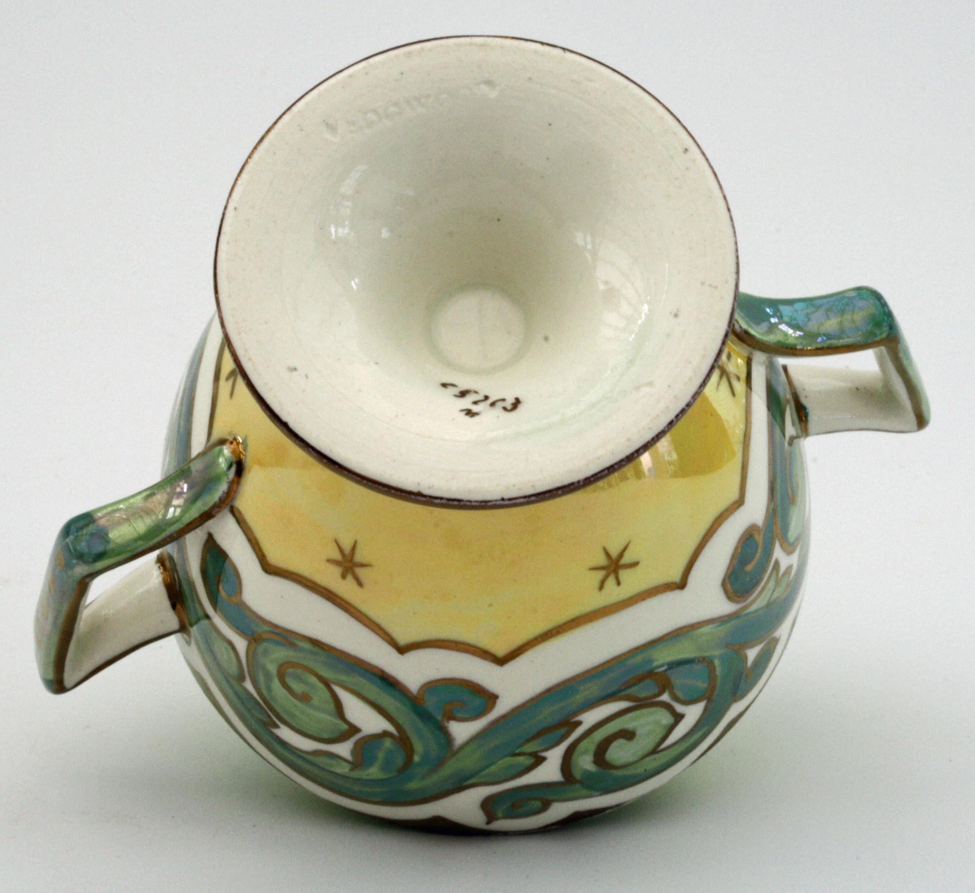 Ceramic Wedgwood Art Nouveau Twin Handled Lustre Glazed Pedestal Cup, circa 1900