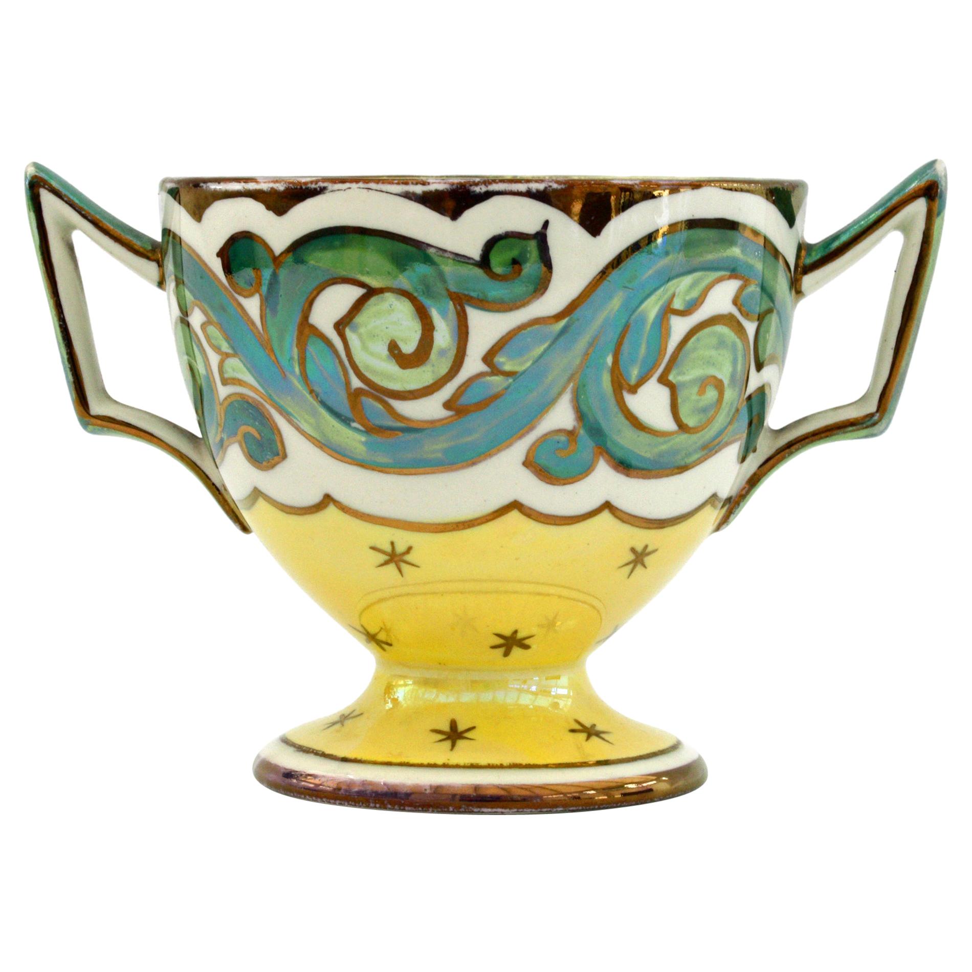 Wedgwood Art Nouveau Twin Handled Lustre Glazed Pedestal Cup, circa 1900