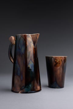 Wedgwood Arts & Crafts Style Majolica Pitcher and Tumbler Set