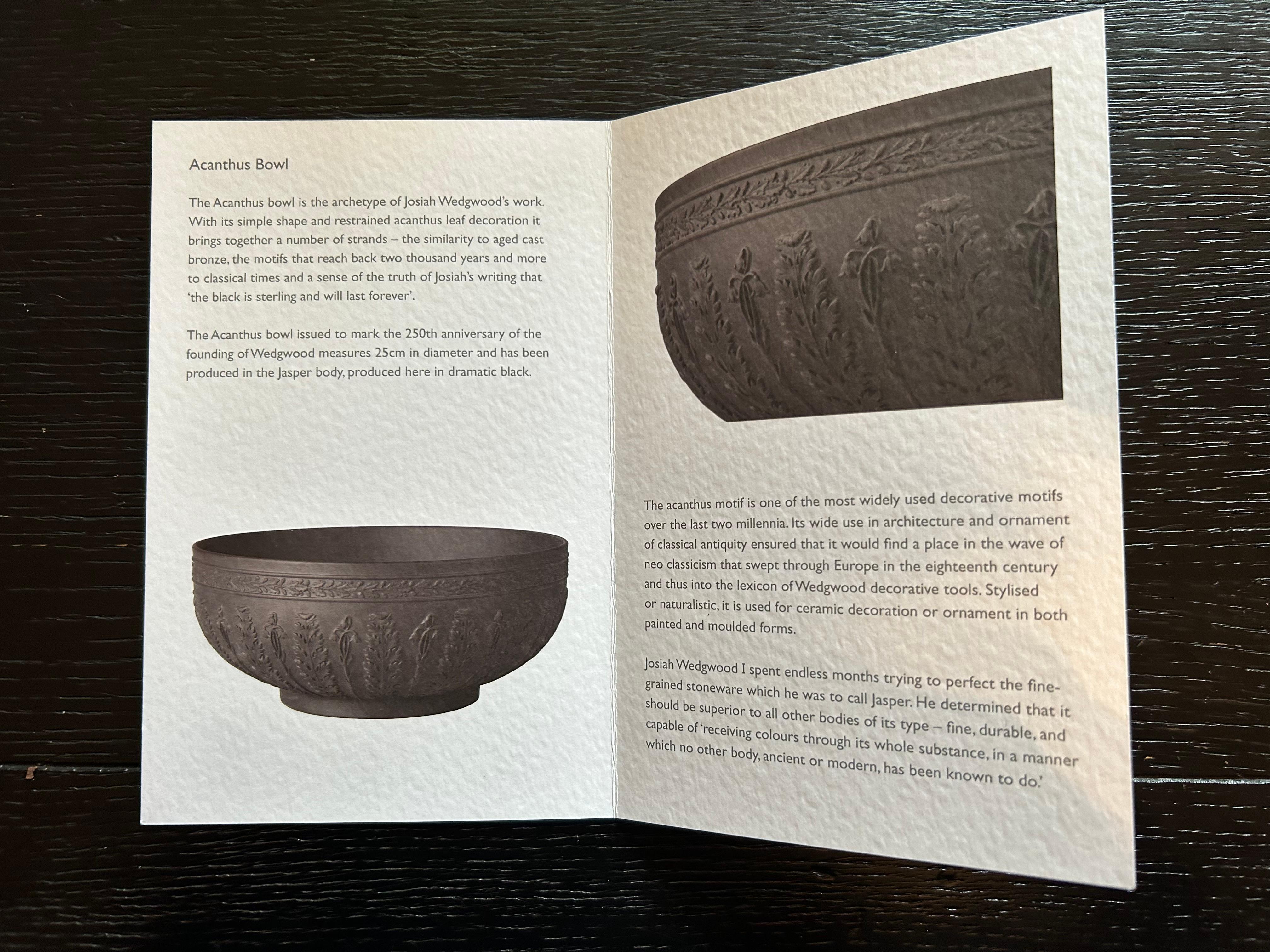 20th Century Wedgwood Basalt  Black Acanthus Bowl For Sale