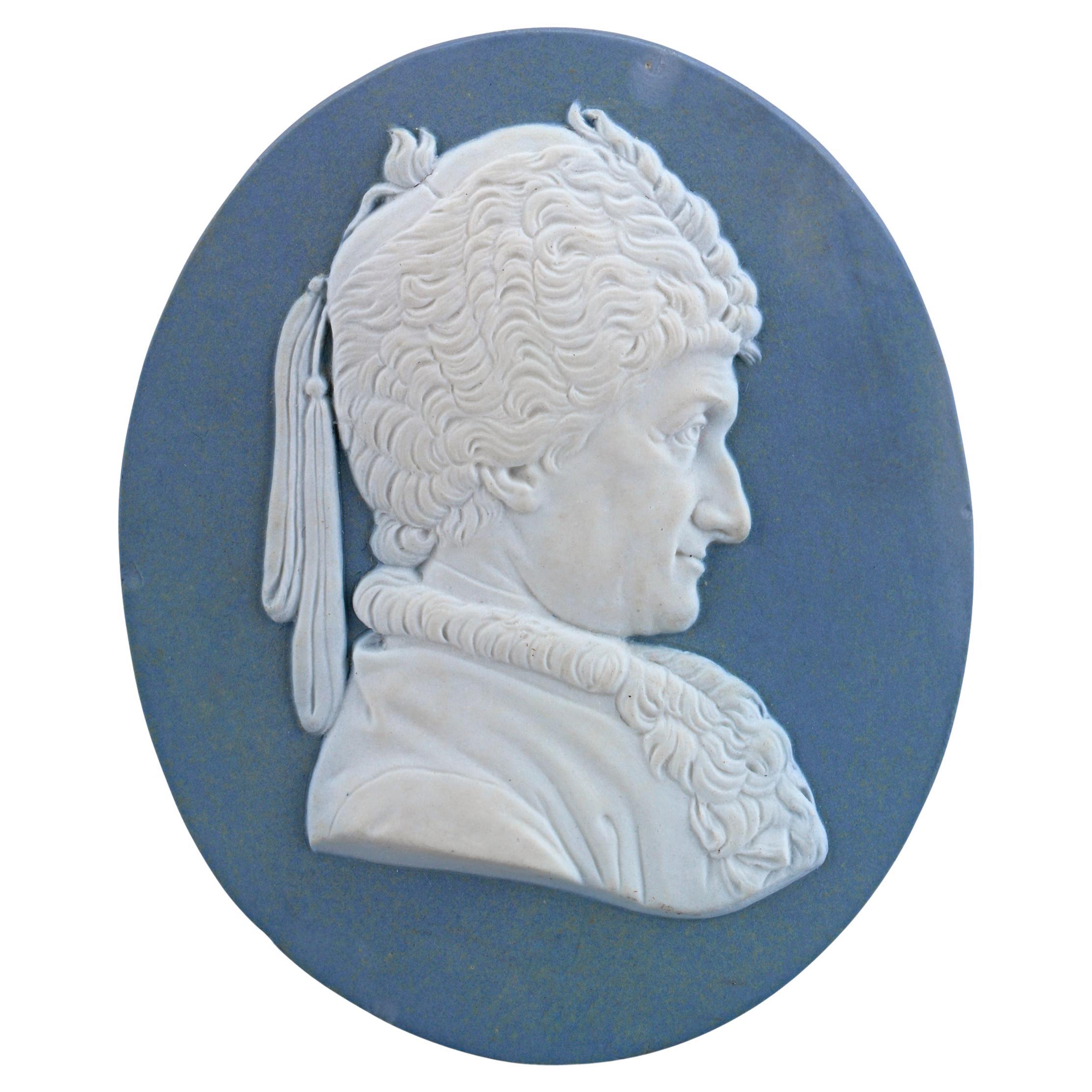Wedgwood & Bentley Jasperware Portrait Medallion Of Rousseau