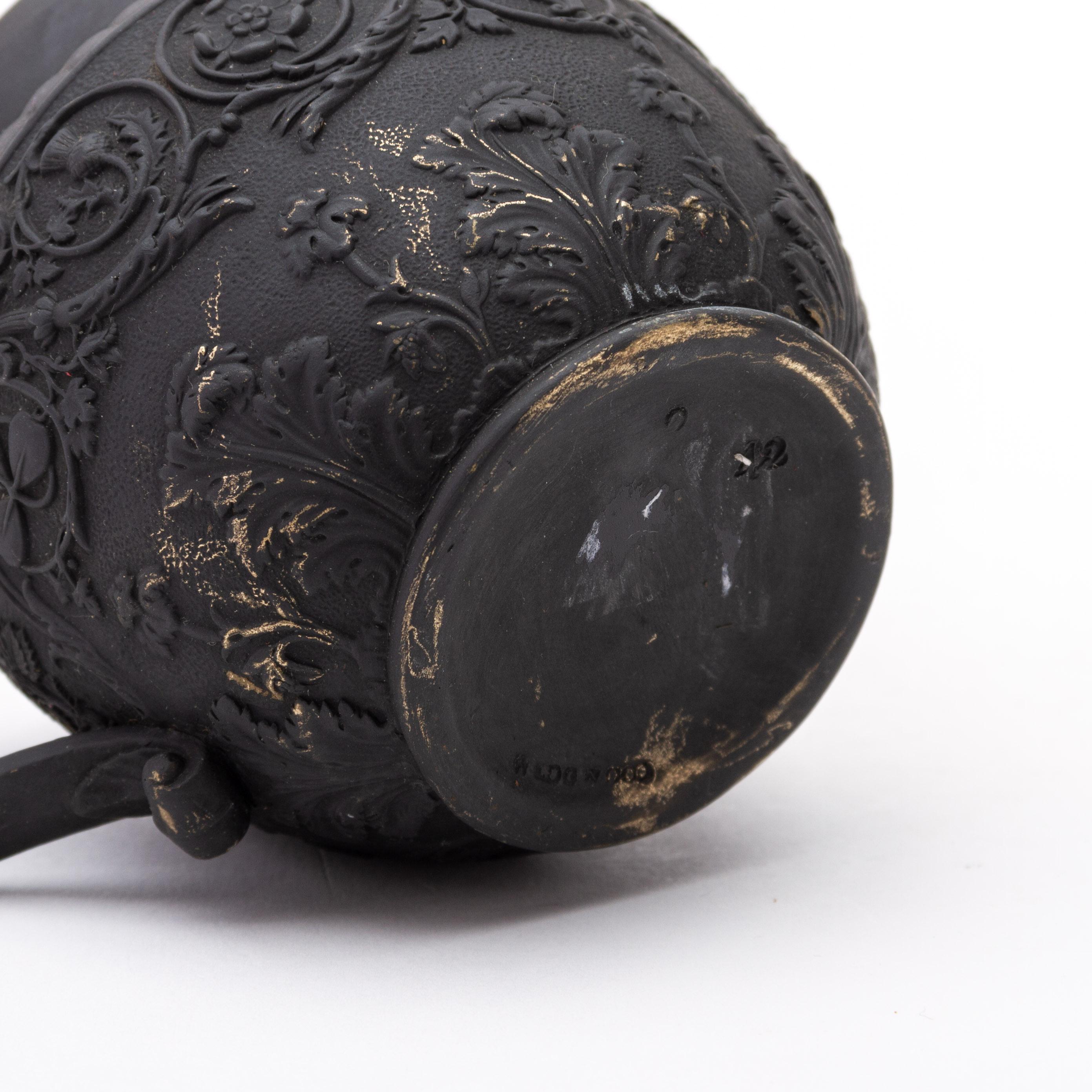Wedgwood Black Basalt Arabesques Pitcher Jug 19th Century For Sale 1
