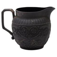 Wedgwood Black Basalt Arabesques Pitcher Jug 19th Century