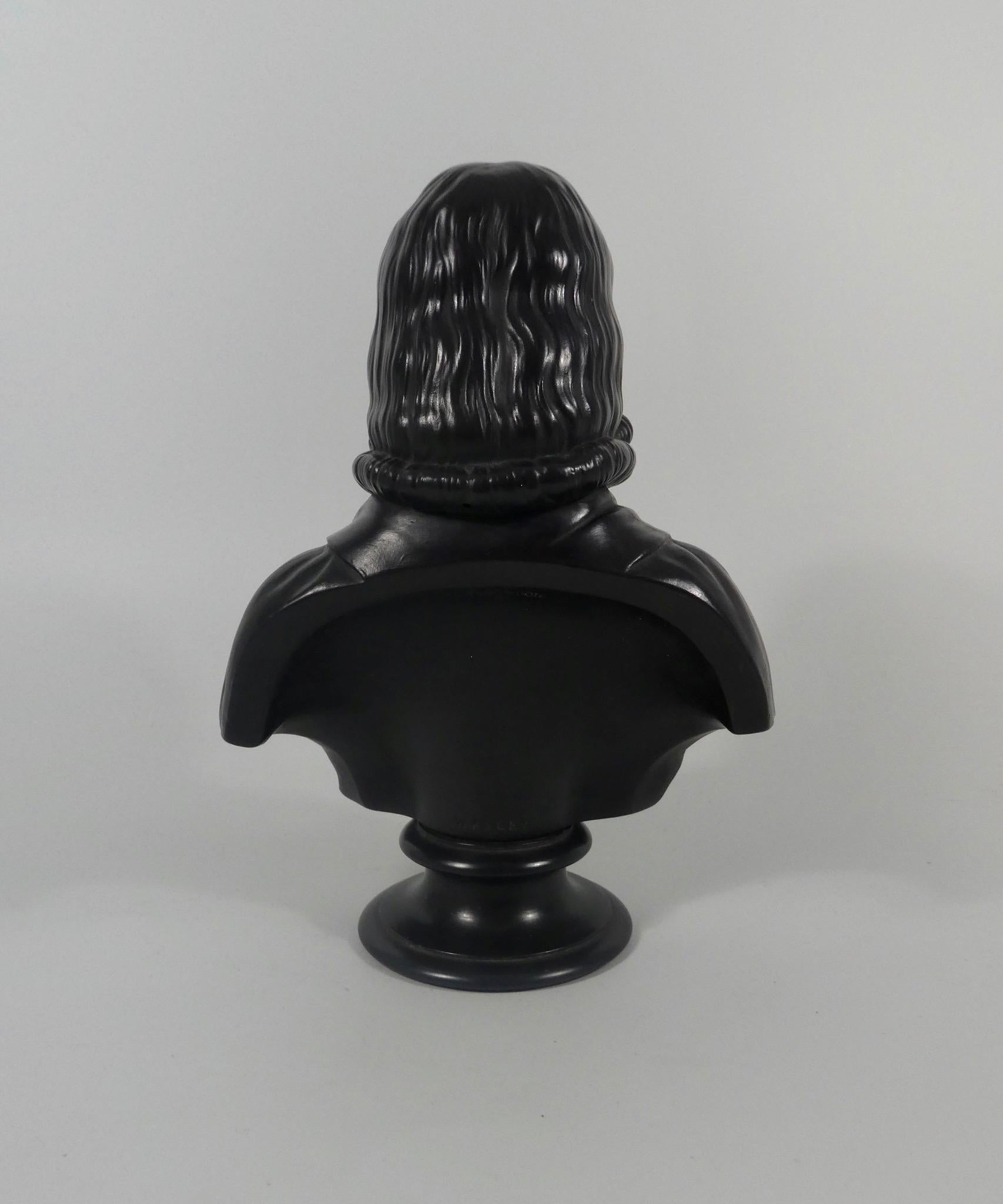 Fired Wedgwood Black Basalt Bust ‘John Wesley’, circa 1830