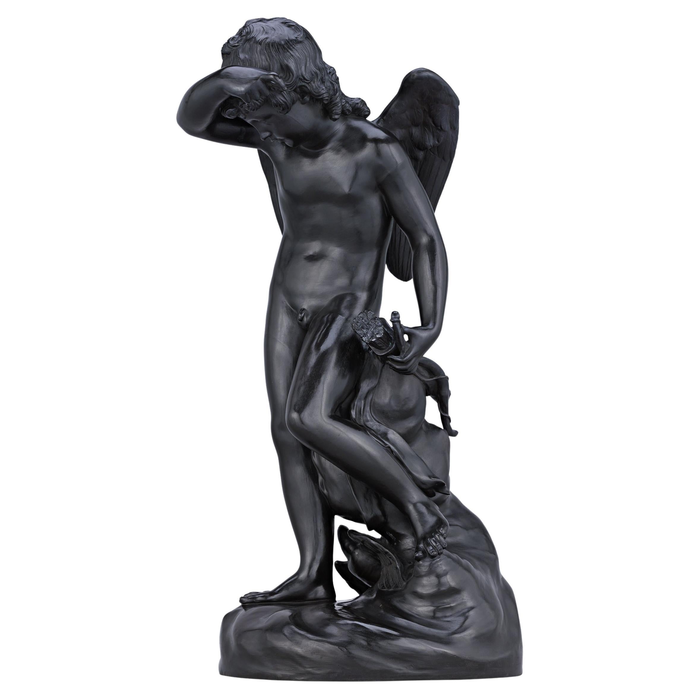 Wedgwood Black Basalt Figure of Cupid For Sale