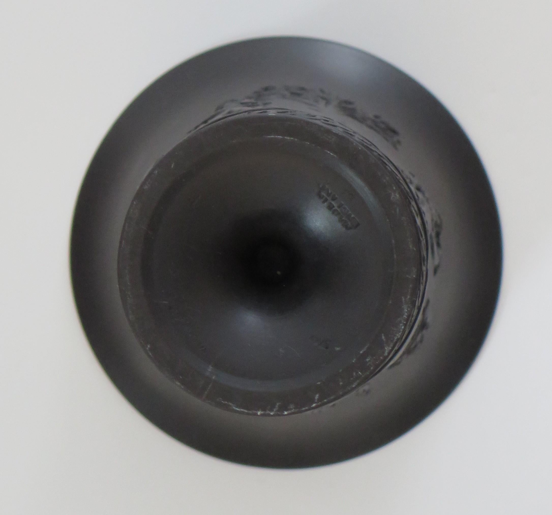 Wedgwood Black Basalt Footed Vase with Classical Figures, English Early 20thc 5