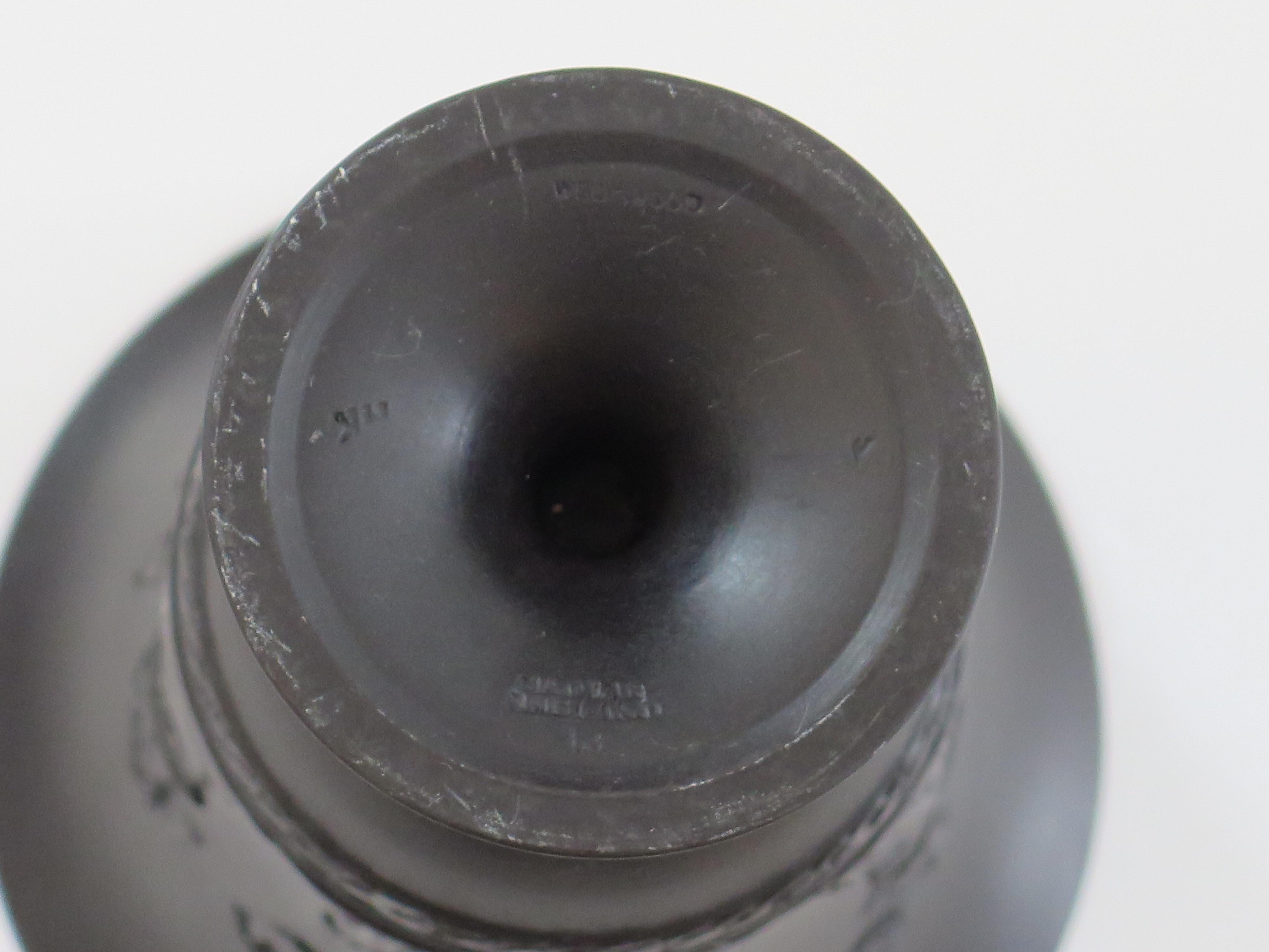 Wedgwood Black Basalt Footed Vase with Classical Figures, English Early 20thc 6