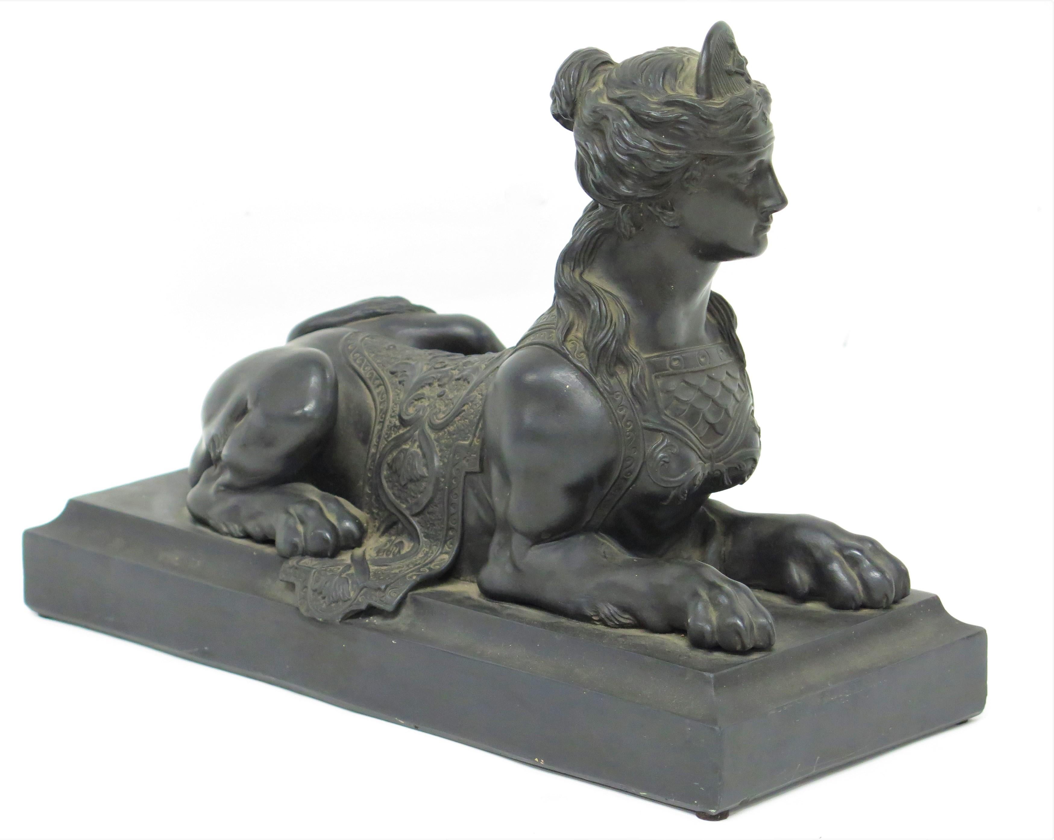 English Wedgwood Black Basalt Grecian Sphinx After a Model by John Cheere (1709-1787) For Sale
