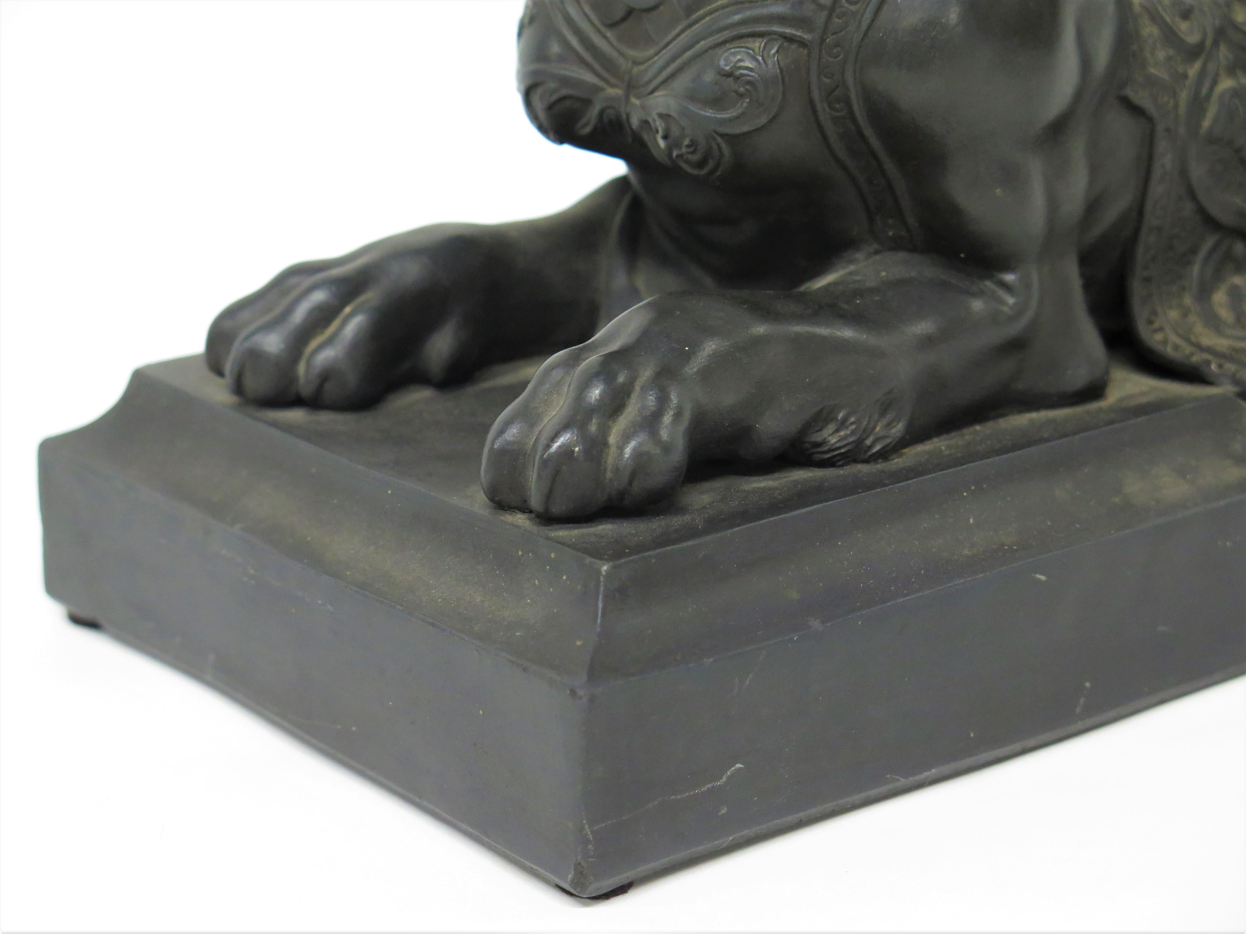 Wedgwood Black Basalt Grecian Sphinx After a Model by John Cheere (1709-1787) In Good Condition For Sale In Dallas, TX