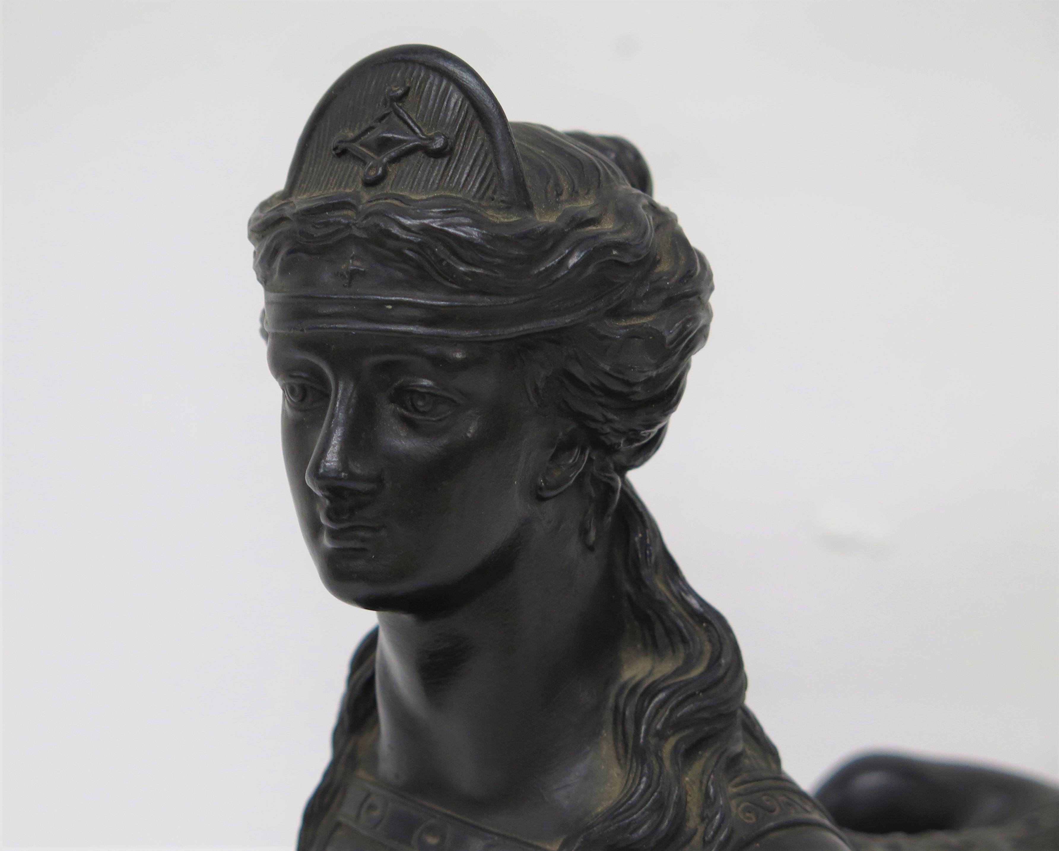19th Century Wedgwood Black Basalt Grecian Sphinx After a Model by John Cheere (1709-1787) For Sale