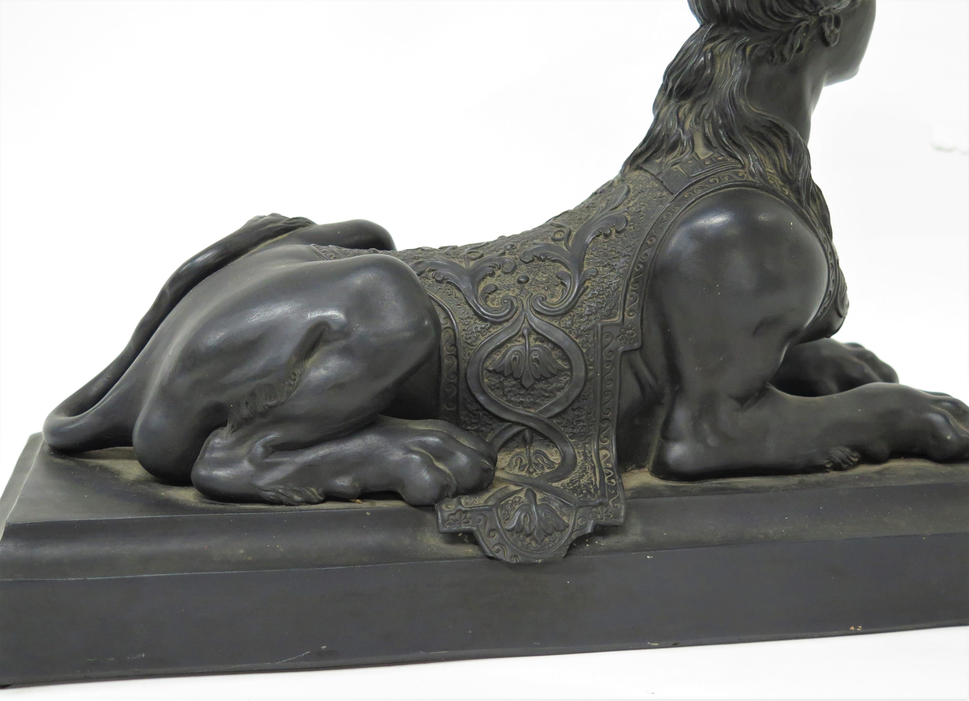 Wedgwood Black Basalt Grecian Sphinx After a Model by John Cheere (1709-1787) For Sale 1