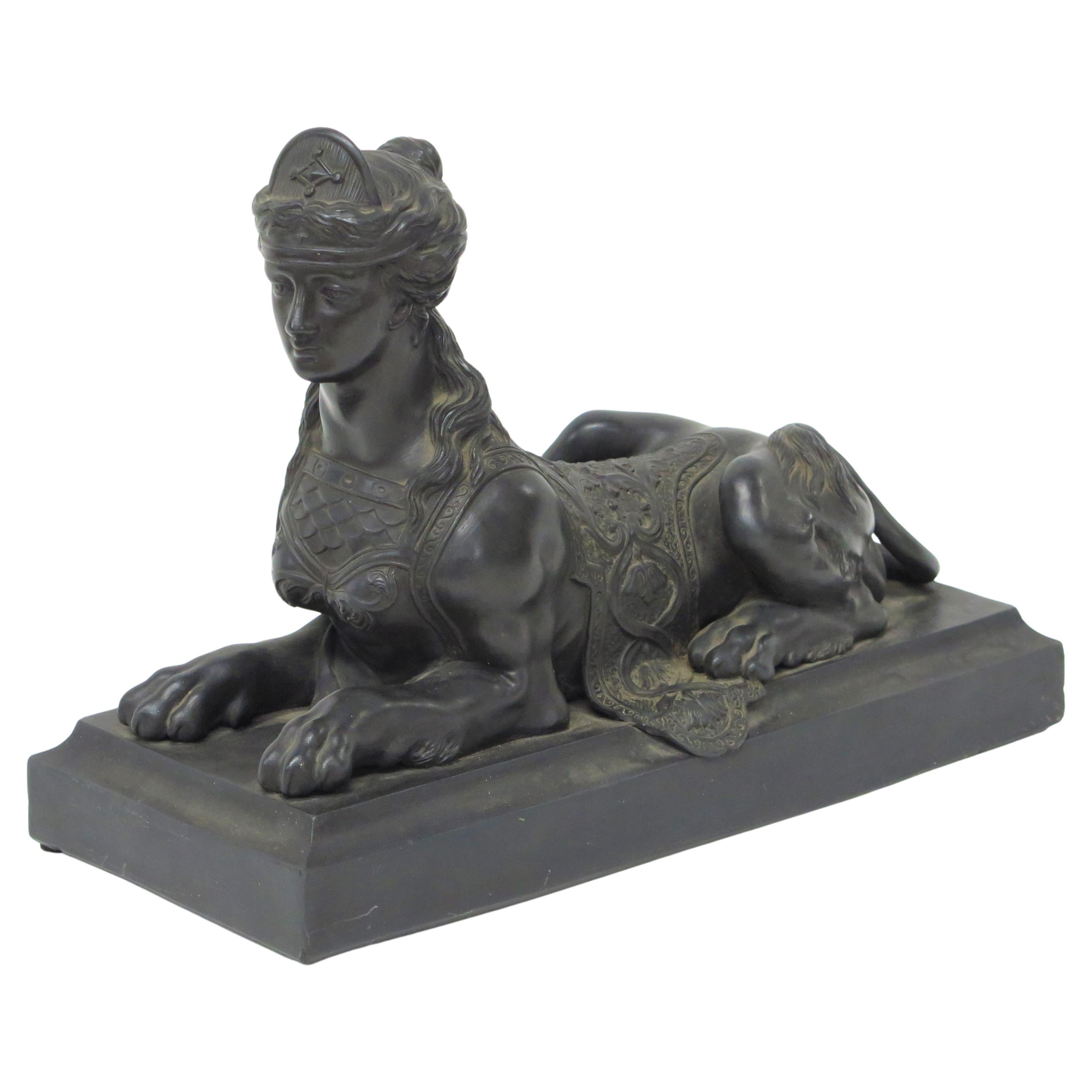 Wedgwood Black Basalt Grecian Sphinx After a Model by John Cheere (1709-1787) For Sale