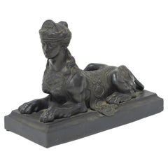 Antique Wedgwood Black Basalt Grecian Sphinx After a Model by John Cheere (1709-1787)