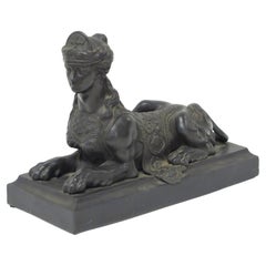 Sphinx grec en basalte noir de Wedgwood d'après un modèle de John Cheere (1709-1787)