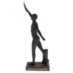 Wedgwood Black Basalt Jasper Sculpture of Olympian Torch Bearer 