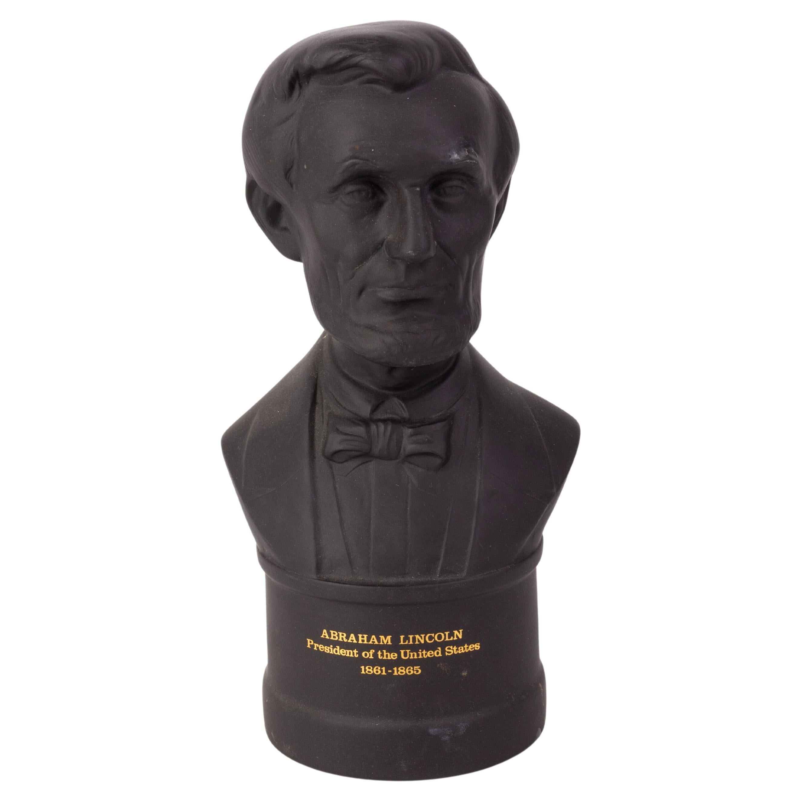 Wedgwood Black Basalt Jasperware American President Abraham Lincoln Bust