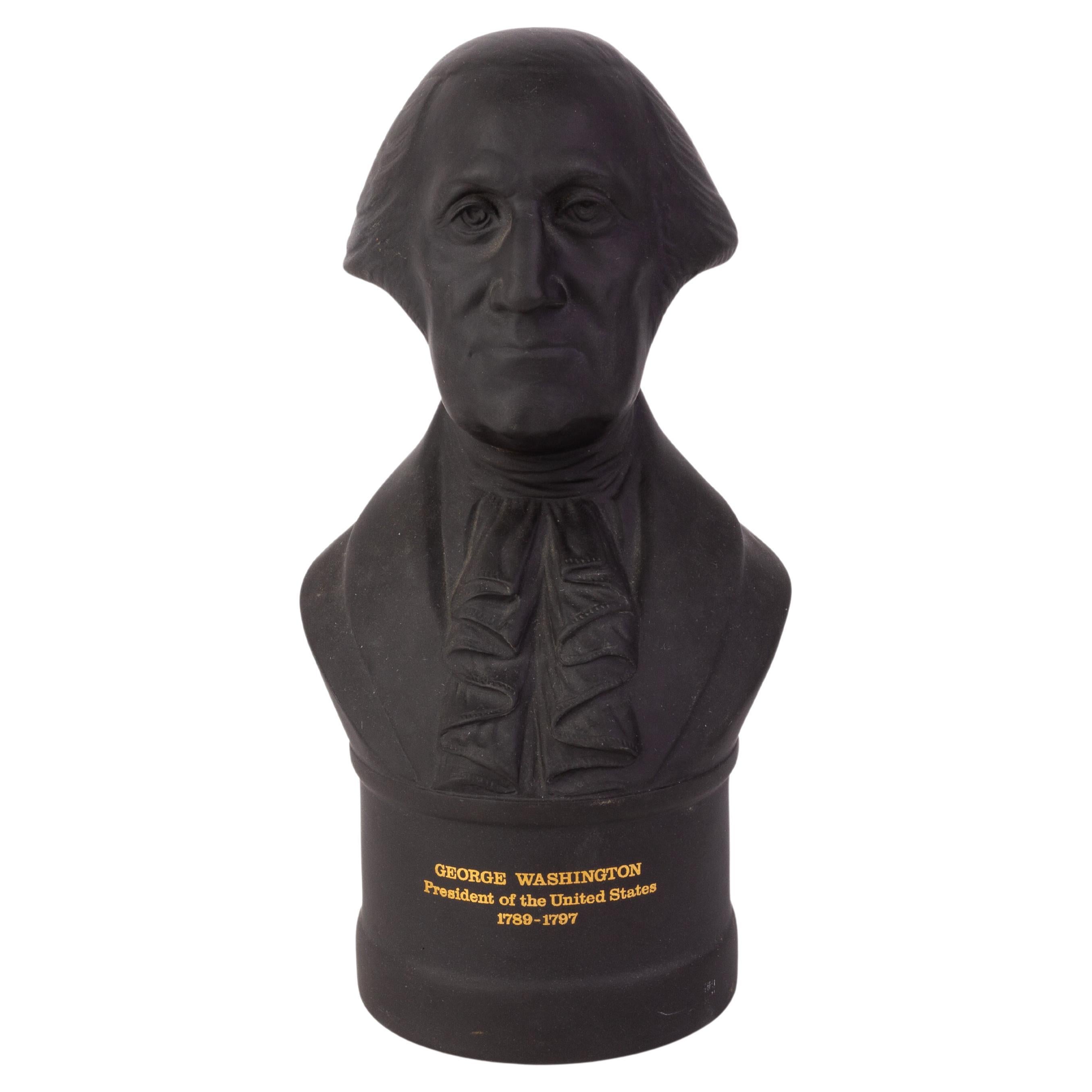 Wedgwood Buste en basalte noir en faïence du Président américain George Washington