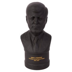 Wedgwood Black Basalt Jasperware American President John F. Kennedy Bust