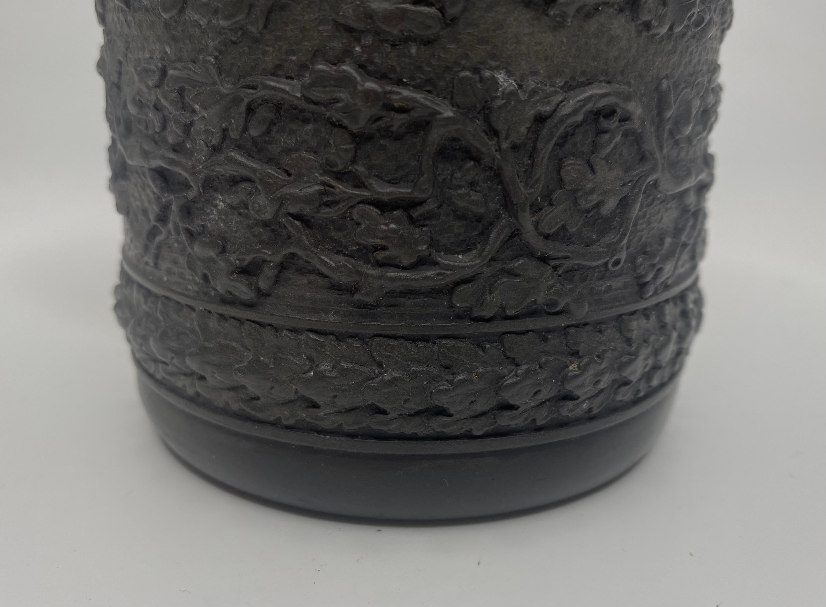 Early 19th Century Wedgwood black basalt mug, silver mounted, 1808.