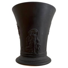 Wedgwood Black Basalt Neoclassical Shape Bud Vase / Beaker