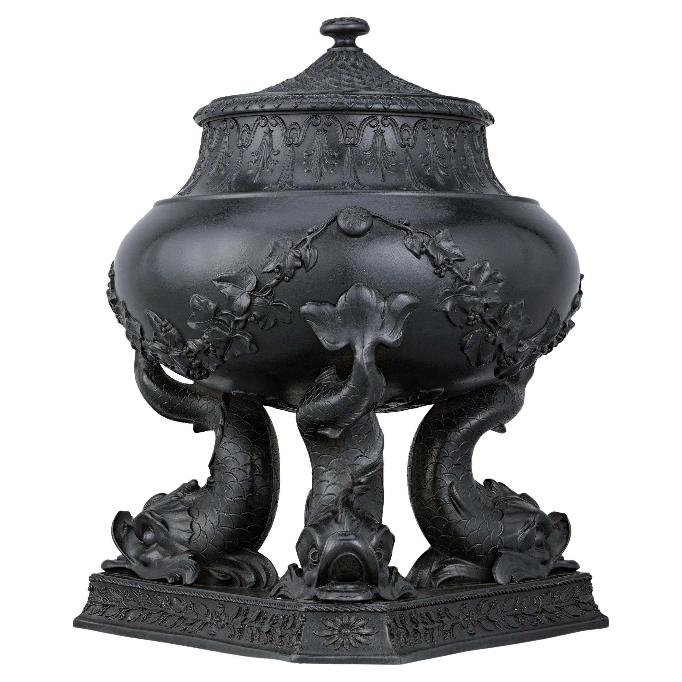 Wedgwood Black Basalt Pastille Burner For Sale