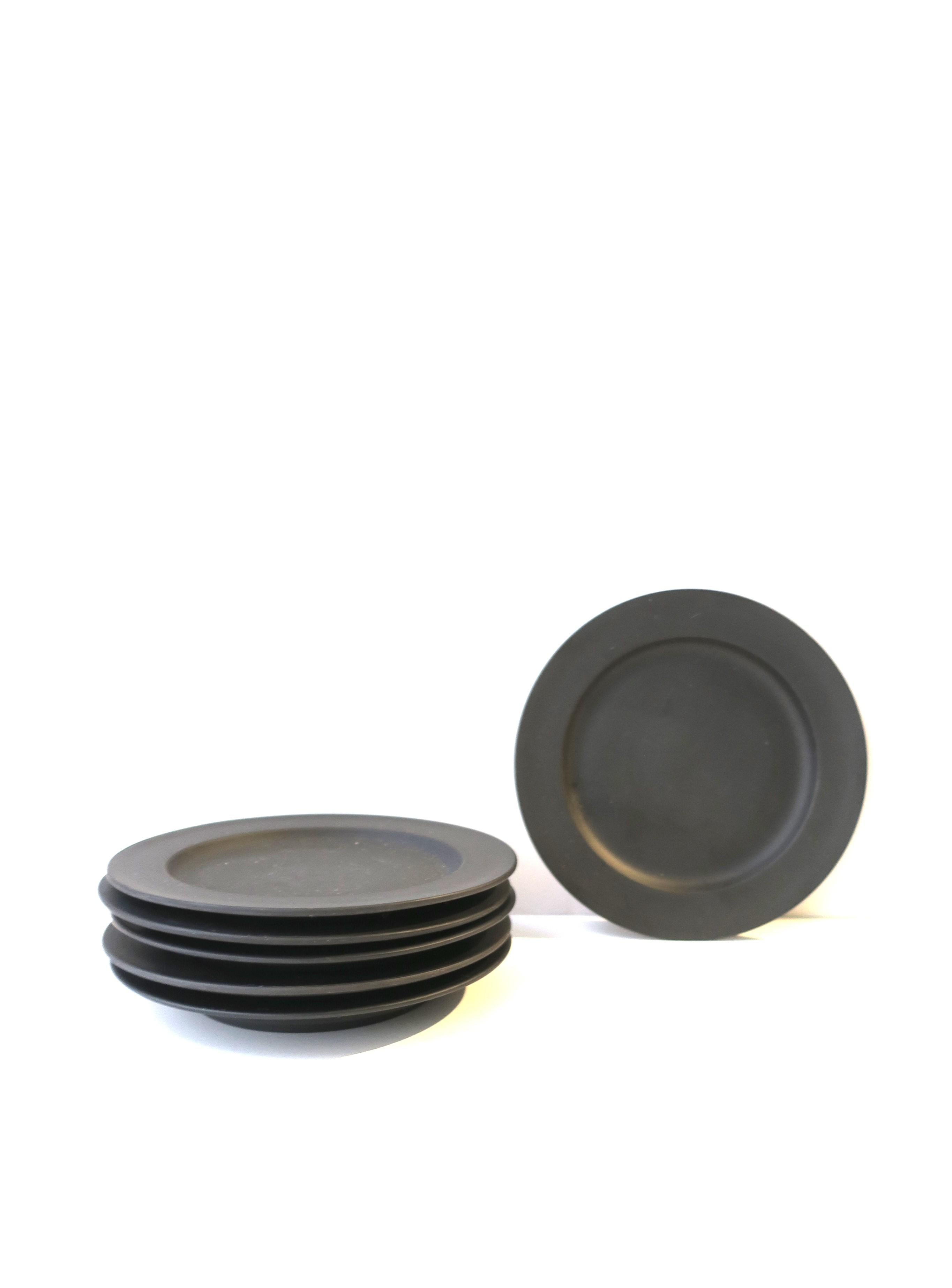 Wedgwood Platos de Basalto Negro, Set de 6 Moderno en venta