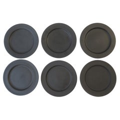 Set aus 6 schwarzen Basalt-Tellern von Wedgwood
