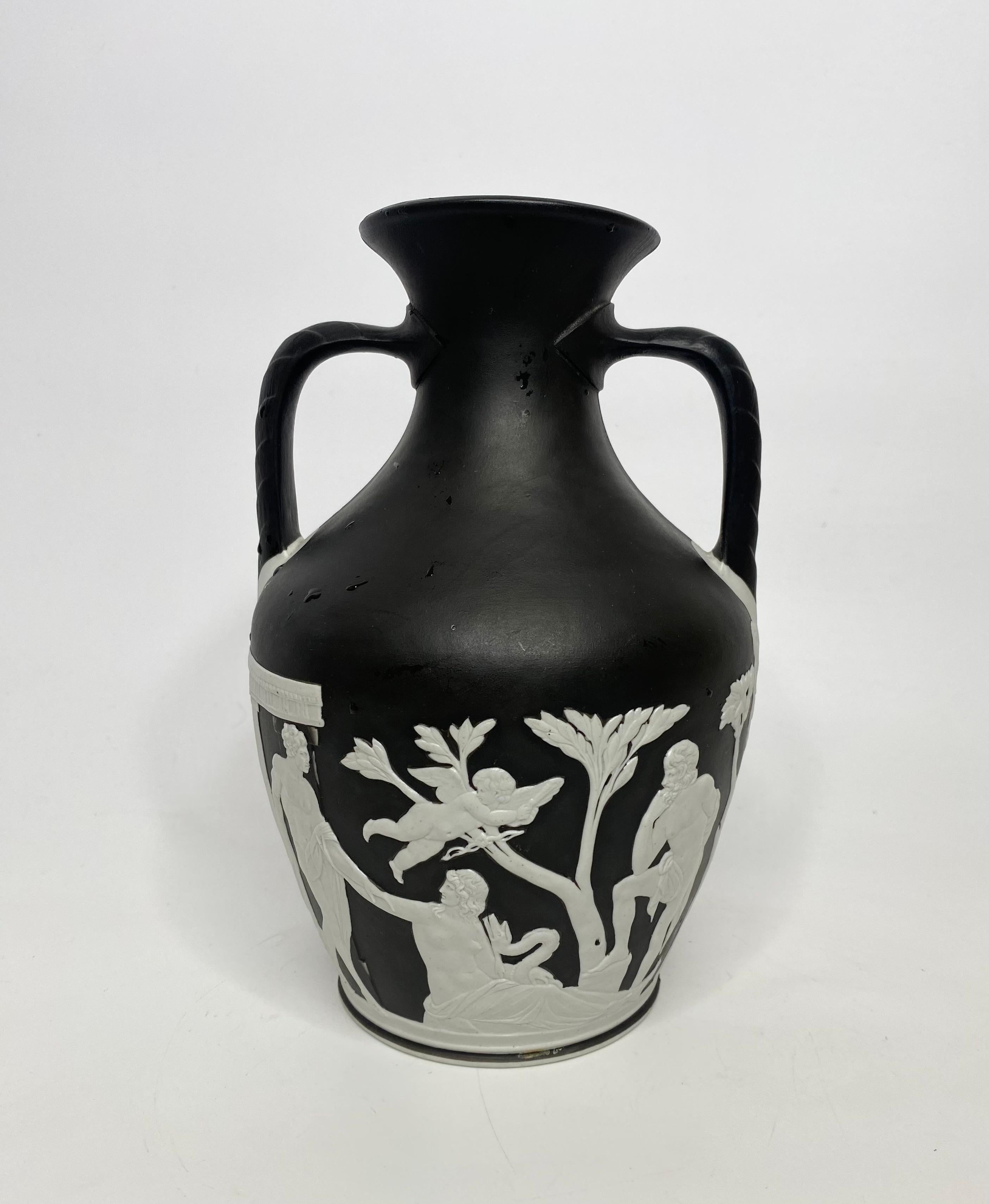Classical Roman Wedgwood black basalt ‘Portland vase’, c. 1850.