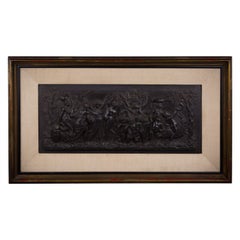 Antique Wedgwood Black Basalt Rectangular Plaque of 'Bacchanalian Triumph', 19th Century