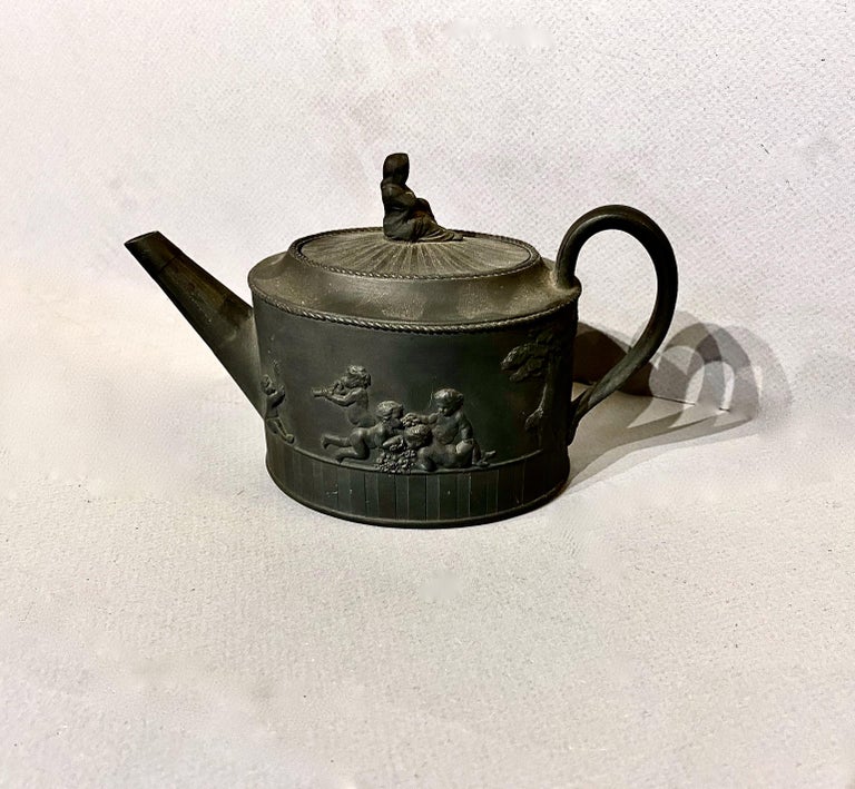 Antique Wedgwood Black Basalt Teapot 