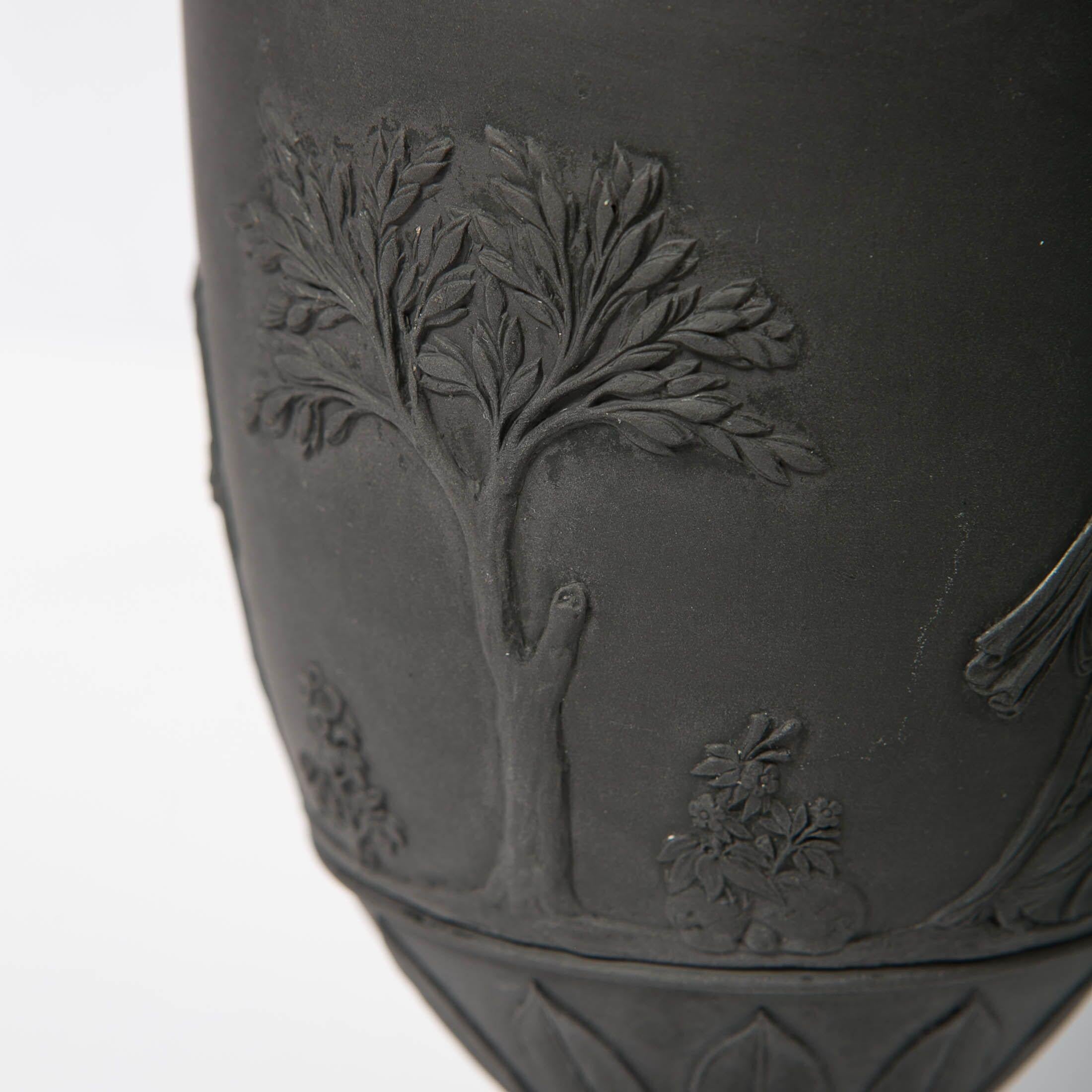 black wedgwood vase