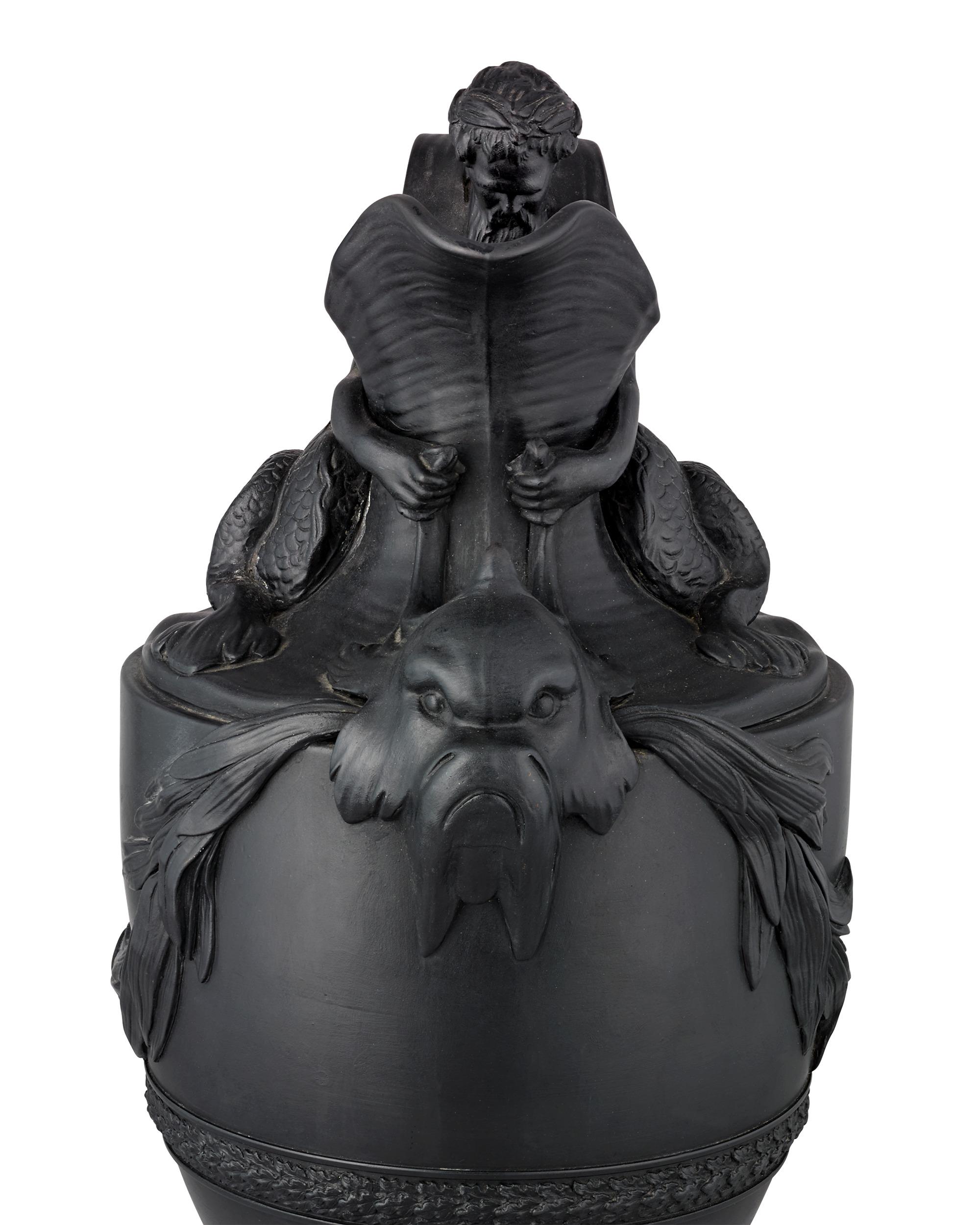 Aguamaniles y Vinajeras Wedgwood de Basalto Negro Gres