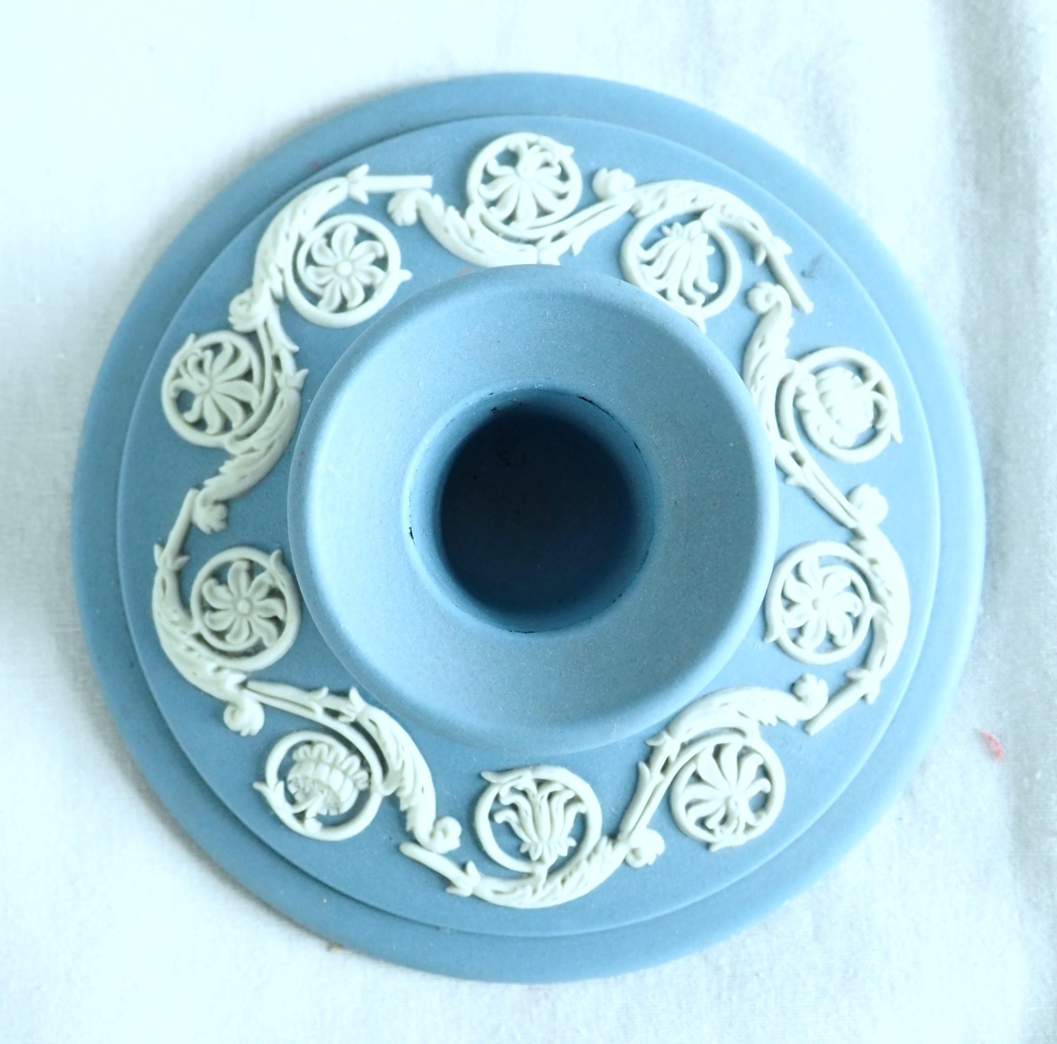 XX secolo Portacandele Wedgwood in diaspro blu e bianco in vendita
