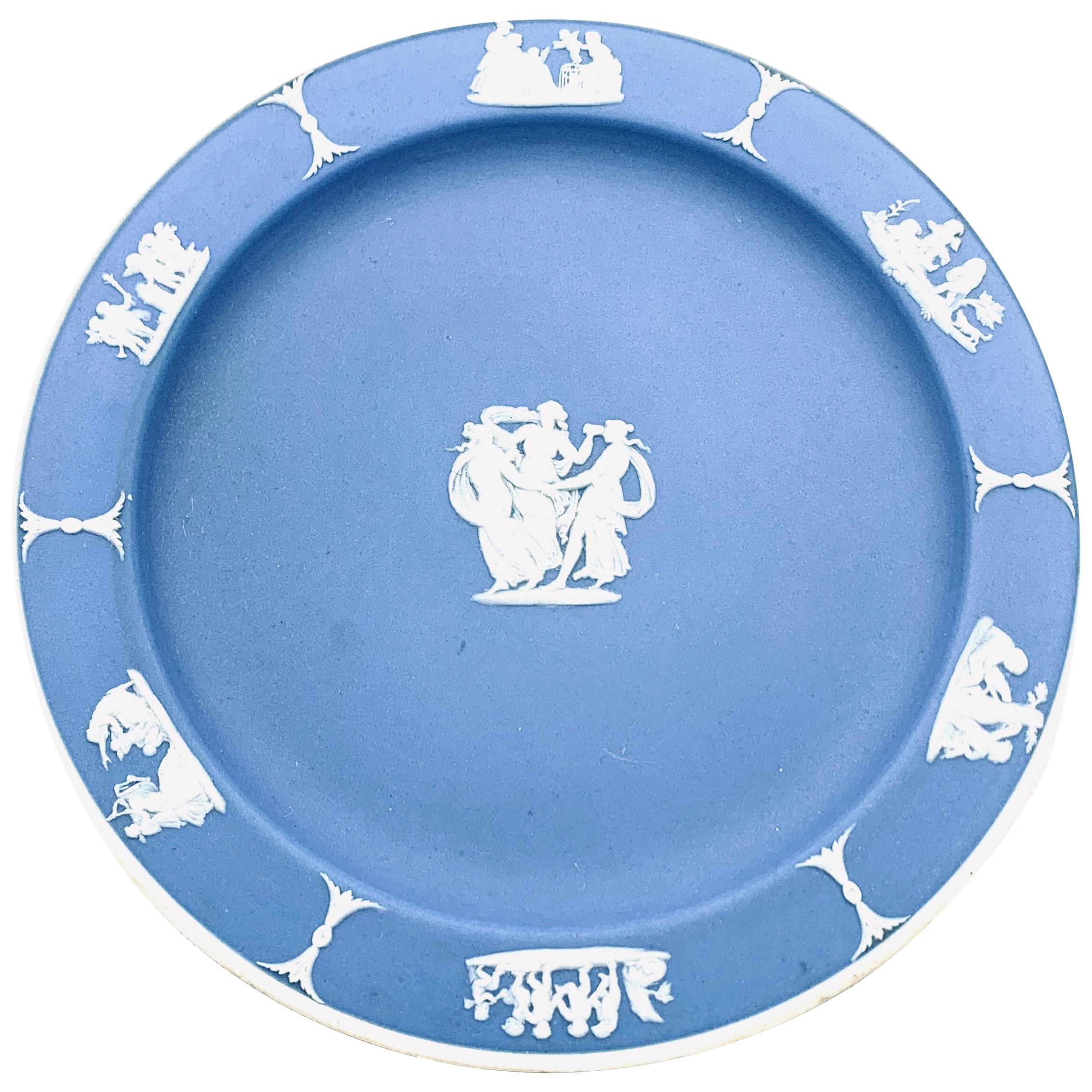 Wedgwood "The Three Graces" Pattern Blue Dessert/Pie Plate 7" 