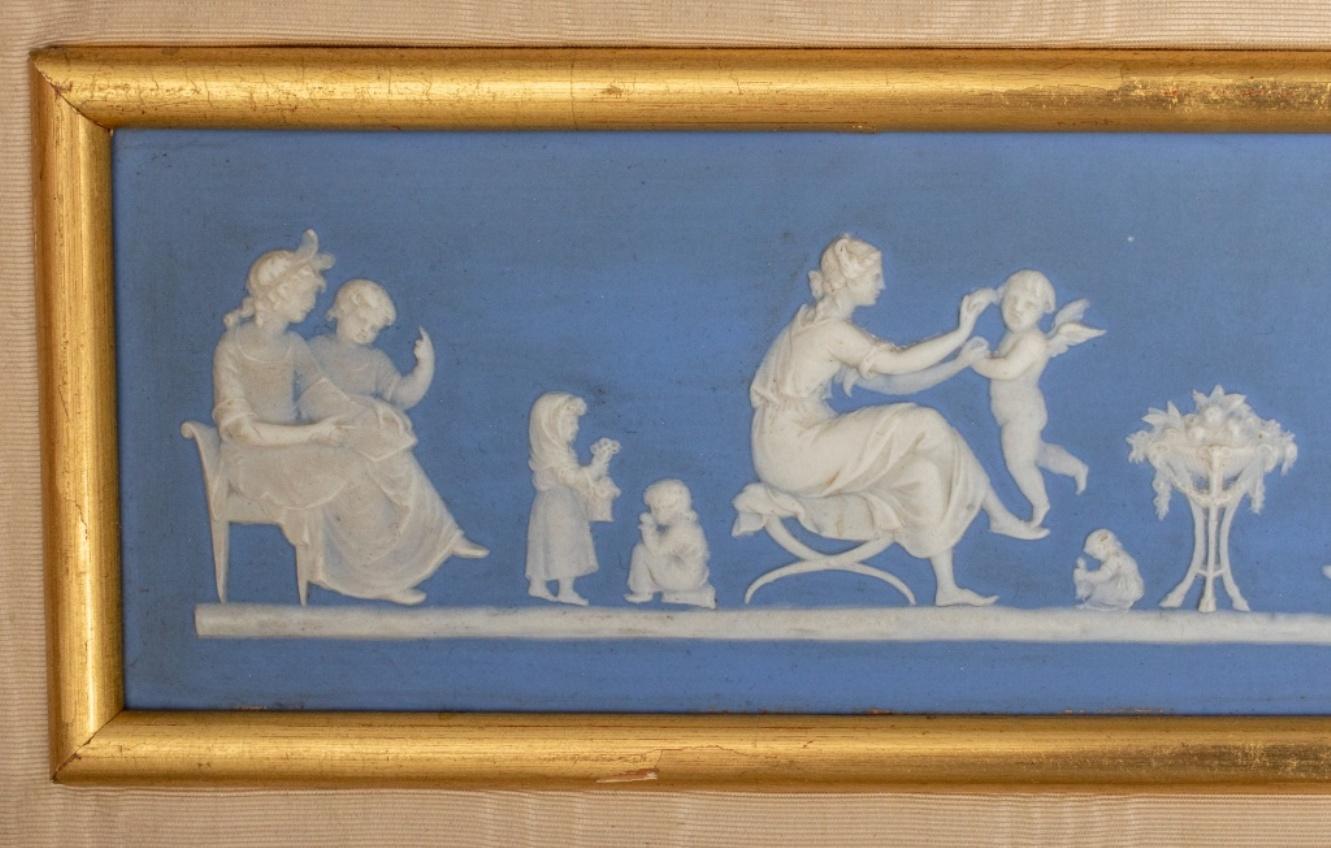 Wedgwood Blue Dip Jasperware Bas Relief Panel In Good Condition For Sale In New York, NY