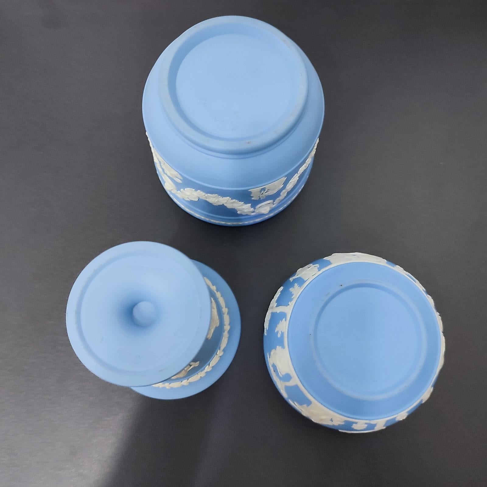 Wedgwood Blue Jasper Ware Vessels Classical Scenes, Collection of 3, FREESHIP For Sale 8