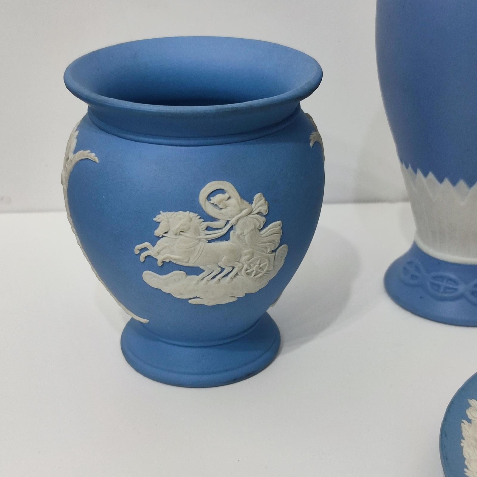 Wedgwood Blue Jasper Ware Vessels Classical Scenes, Collection of 4, FREESHIP For Sale 5