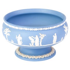 Wedgwood Blue Jasperware Cameo Neoclassical Centerpiece Bowl 