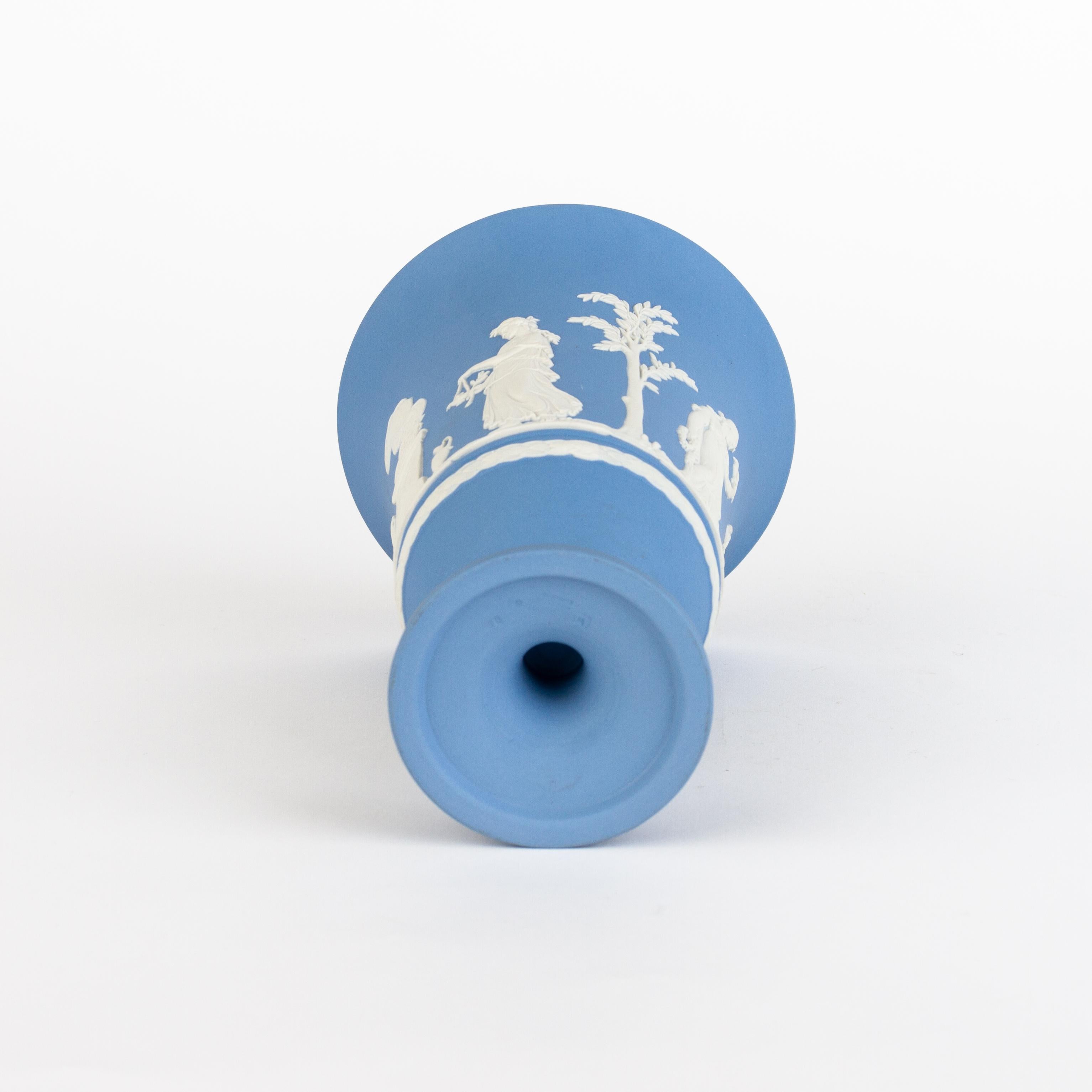 Porcelain Wedgwood Blue Jasperware Neoclassical Cameo Vase