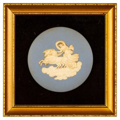 Used Wedgwood Blue Jasperware Neoclassical Chariot Wall Plaque