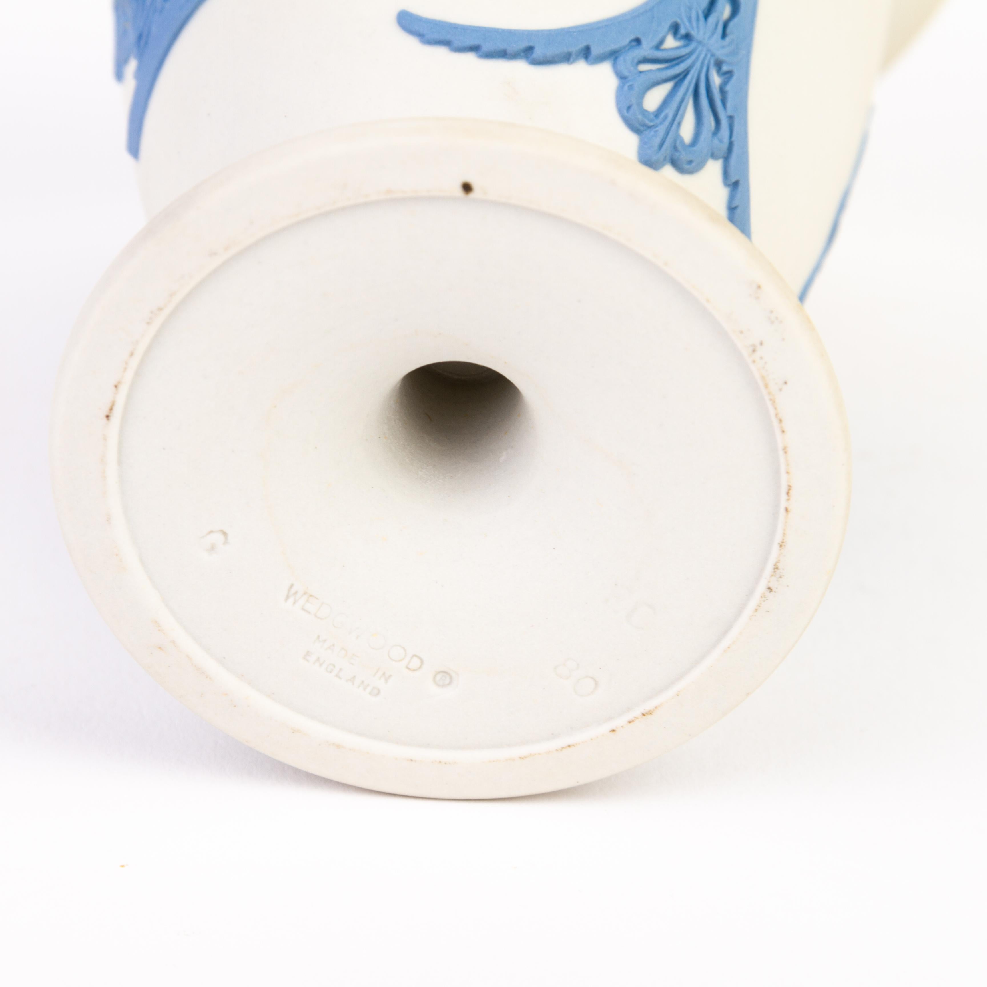 Porcelain Wedgwood Blue Jasperware Neoclassical Tea Caddy  For Sale